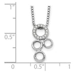 White Ice Sterling Silver Rhodium-plated 18 Inch Diamond Circles Slide Pendant Necklace with 2 Inch Extender