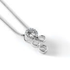 White Ice Sterling Silver Rhodium-plated 18 Inch Diamond Circles Slide Pendant Necklace with 2 Inch Extender