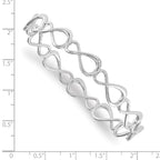 White Ice Sterling Silver Rhodium-plated Diamond Infinity Symbol Bangle