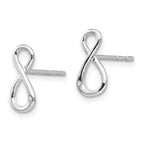 White Ice Sterling Silver Rhodium-plated Diamond Infinity Symbol Post Earrings