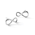 White Ice Sterling Silver Rhodium-plated Diamond Infinity Symbol Post Earrings