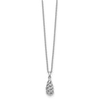 White Ice Sterling Silver Rhodium-plated 18 Inch Diamond Spiral Necklace with 2 Inch Extender