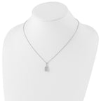 White Ice Sterling Silver Rhodium-plated 18 Inch Diamond Spiral Necklace with 2 Inch Extender