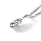 White Ice Sterling Silver Rhodium-plated 18 Inch Diamond Spiral Necklace with 2 Inch Extender
