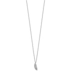 White Ice Sterling Silver Rhodium-plated 18 Inch Diamond Feather Necklace with 2 Inch Extender