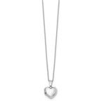 White Ice Sterling Silver Rhodium-plated 18 Inch Diamond Heart Locket Necklace with 2 Inch Extender