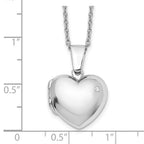 White Ice Sterling Silver Rhodium-plated 18 Inch Diamond Heart Locket Necklace with 2 Inch Extender
