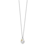 White Ice Sterling Silver Rhodium-plated Gold-tone 18 Inch Diamond Double Heart Necklace with 2 Inch Extender