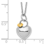 White Ice Sterling Silver Rhodium-plated Gold-tone 18 Inch Diamond Double Heart Necklace with 2 Inch Extender