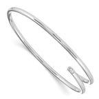 White Ice Sterling Silver Rhodium-plated Diamond Bangle