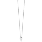 White Ice Sterling Silver Rhodium-plated 18 Inch Diamond Cross Slide Pendant Necklace with 2 Inch Extender