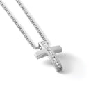 White Ice Sterling Silver Rhodium-plated 18 Inch Diamond Cross Slide Pendant Necklace with 2 Inch Extender