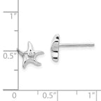 White Ice Sterling Silver Rhodium-plated Diamond Starfish Post Earrings