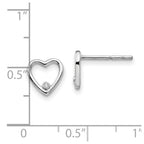 White Ice Sterling Silver Rhodium-plated Diamond Open Heart Post Earrings