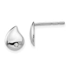 White Ice Sterling Silver Rhodium-plated Diamond Teardrop Post Earrings