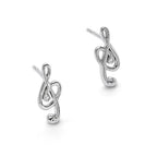 White Ice Sterling Silver Rhodium-plated Diamond Musical Post Earrings