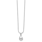 White Ice Sterling Silver Rhodium-plated 18 Inch Diamond Teardrop Necklace with 2 Inch Extender