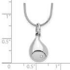White Ice Sterling Silver Rhodium-plated 18 Inch Diamond Teardrop Necklace with 2 Inch Extender