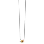 White Ice Sterling Silver Rhodium-plated Rose and Gold-tone 18 Inch Diamond Necklace with 2 Inch Extender
