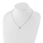 White Ice Sterling Silver Rhodium-plated 18 Inch Diamond Open Heart Necklace with 2 Inch Extender