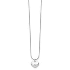 White Ice Sterling Silver Rhodium-plated 18 Inch Diamond Heart Necklace with 2 Inch Extender