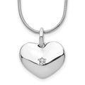 White Ice Sterling Silver Rhodium-plated 18 Inch Diamond Heart Necklace with 2 Inch Extender