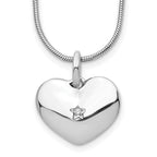 White Ice Sterling Silver Rhodium-plated 18 Inch Diamond Heart Necklace with 2 Inch Extender