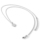 White Ice Sterling Silver Rhodium-plated 18 Inch Diamond Heart Necklace with 2 Inch Extender