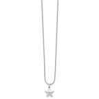 White Ice Sterling Silver Rhodium-plated 18 Inch Diamond Star Necklace with 2 Inch Extender
