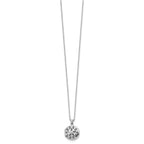 White Ice Sterling Silver Rhodium-plated 18 Inch Diamond Star Round Locket Necklace with 2 Inch Extender