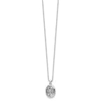 White Ice Sterling Silver Rhodium-plated 18 Inch Diamond Filigree Oval Locket Necklace with 2 Inch Extender