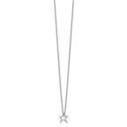 White Ice Sterling Silver Rhodium-plated 18 Inch Diamond Star Necklace with 2 Inch Extender