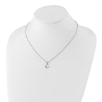 White Ice Sterling Silver Rhodium-plated 18 Inch Diamond Horseshoe Necklace with 2 Inch Extender