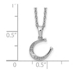 White Ice Sterling Silver Rhodium-plated 18 Inch Diamond Horseshoe Necklace with 2 Inch Extender