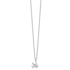 White Ice Sterling Silver Rhodium-plated 18 Inch Diamond Dove Necklace with 2 Inch Extender