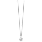 White Ice Sterling Silver Rhodium-plated 18 Inch Diamond Clover Necklace with 2 Inch Extender