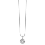 White Ice Sterling Silver Rhodium-plated 18 Inch Diamond Flower Necklace with 2 Inch Extender
