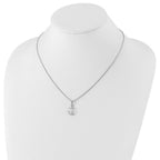 White Ice Sterling Silver Rhodium-plated 18 Inch Diamond Anchor Necklace with 2 Inch Extender