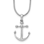 White Ice Sterling Silver Rhodium-plated 18 Inch Diamond Anchor Necklace with 2 Inch Extender
