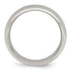 Sterling Silver 6mm Polished Domed Grooved Fancy Band