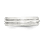 Sterling Silver 6mm Polished Domed Grooved Fancy Band