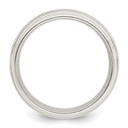Sterling Silver 6mm Polished Domed with Grooved Beveled Edge Fancy Band