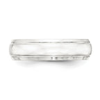 Sterling Silver 6mm Polished Domed with Grooved Beveled Edge Fancy Band