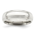 Sterling Silver 6mm Polished Domed with Grooved Beveled Edge Fancy Band