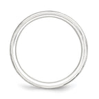 Sterling Silver 6mm Brushed Domed with Grooved Beveled Edge Fancy Band