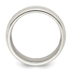 Sterling Silver 7mm Polished Domed Grooved Fancy Band