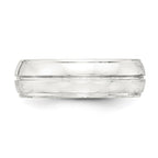 Sterling Silver 7mm Polished Domed Grooved Fancy Band