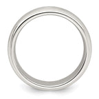 Sterling Silver 7mm Brushed Domed Grooved Fancy Band