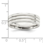 Sterling Silver 6mm Polished Flat Grooved Fancy Band