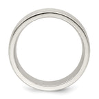 Sterling Silver 6mm Brushed Flat Grooved Fancy Band